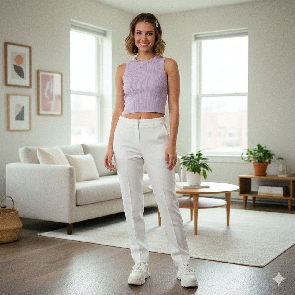 SPANX Women's White Stretch Straight Leg‎ Dress Pants Trousers - Size XL